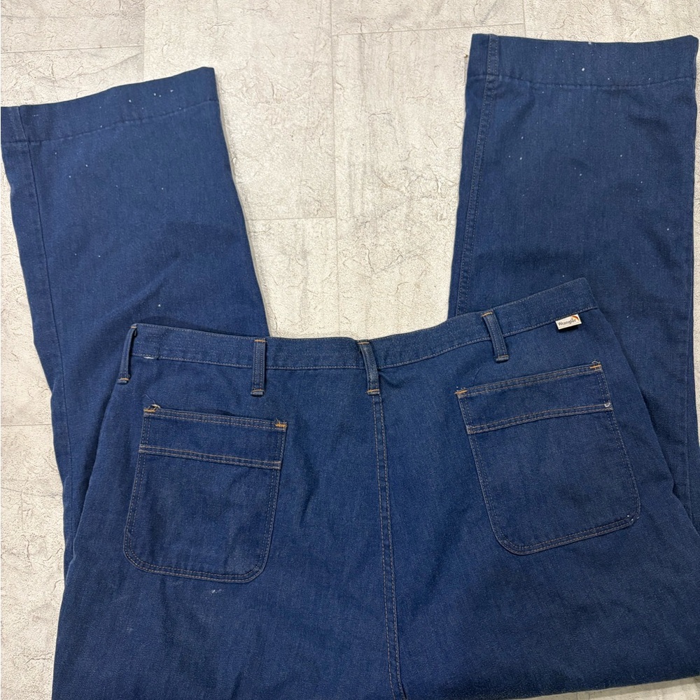 Vintage Wrangler Men’s Reg Fit Boot 44x 30” USA  85342 Jeans 80’s Orange Stitch